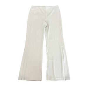 Lululemon Brushed Softstreme Ribbed Pants Womens Size 14 Bone White Zip Flared